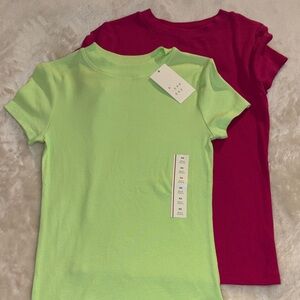 Target A New Day Lime Green and Deep Red Tees